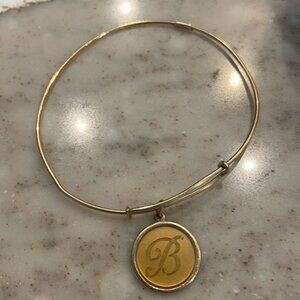 Alex and Ani B Initial Charm Adjustable Bangle Bracelet